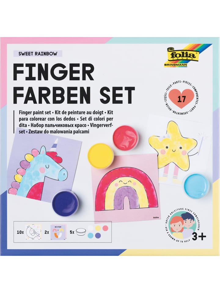 folia PAPER Zestaw "Sweet Rainbow" do malowania palcami - 6+ rozmiar: onesize