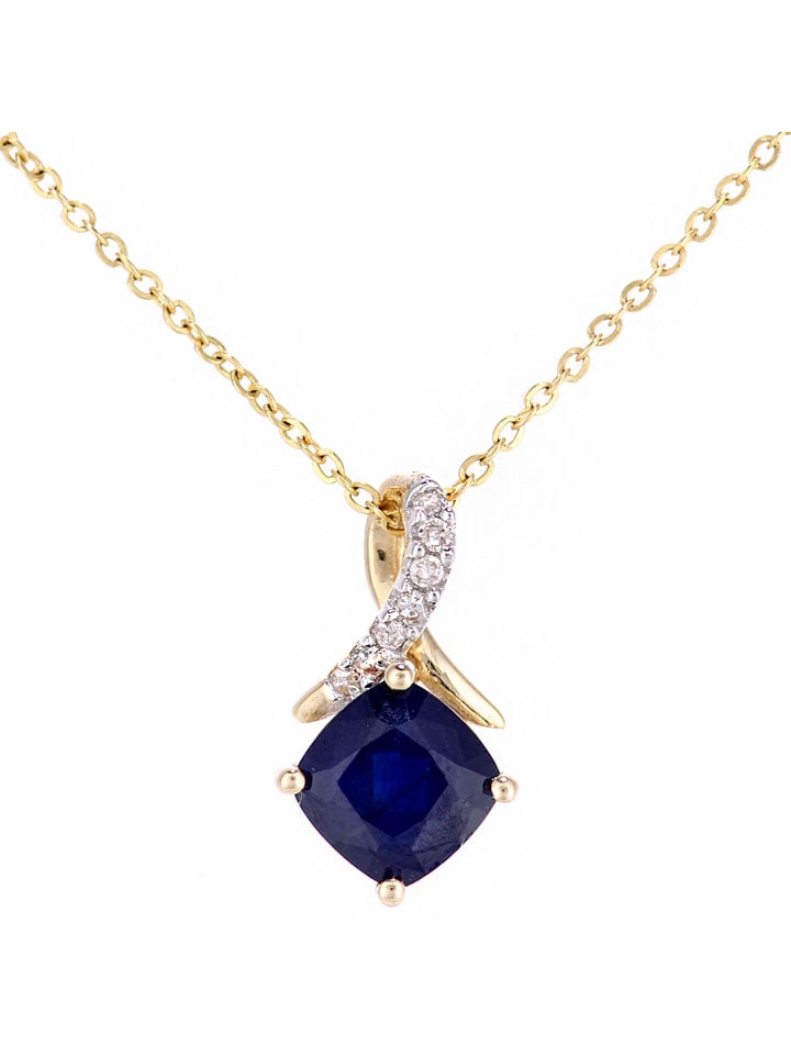 Revoni Złoty naszyjnik z diamentową zawieszką - dł. 46 cm rozmiar: onesize