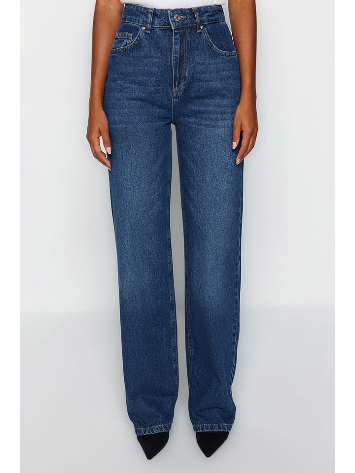 trendyol Dżinsy - Comfort fit - w kolorze granatowym rozmiar: 40