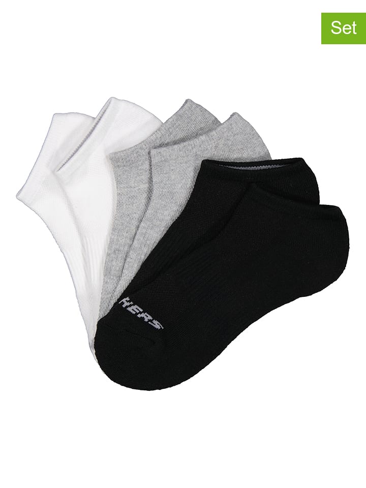 Skechers Skarpety (3 pary) w kolorze szaro-biało-czarnym rozmiar: 43-46