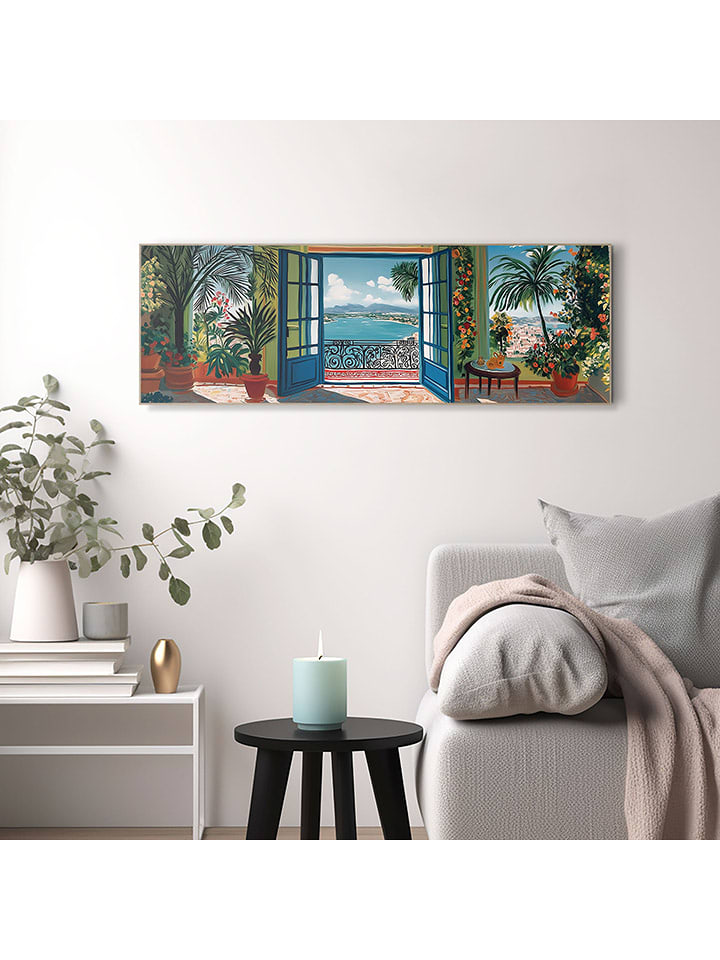 Orangewallz Druk artystyczny "Balcony Impression" w ramce rozmiar: 30x90 cm