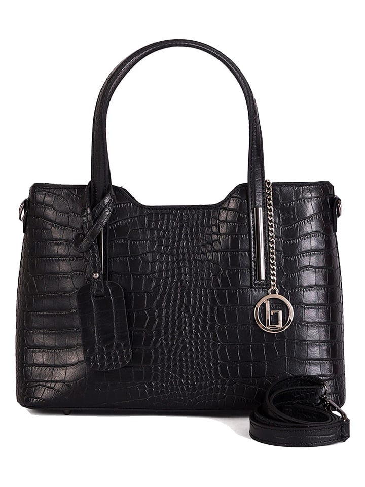 Lia Biassoni Skórzana torebka "Acco" w kolorze czarnym - 32 x 22 x 12 cm rozmiar: onesize