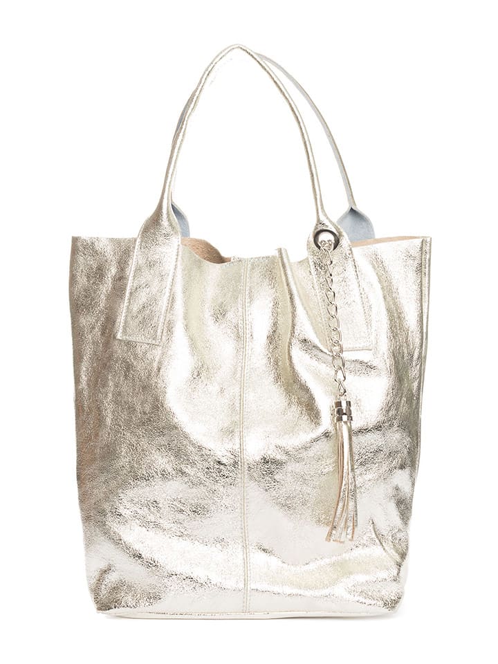 Pia Sassi Skórzana torebka w kolorze złotym - 28 x 25 x 17 cm rozmiar: onesize