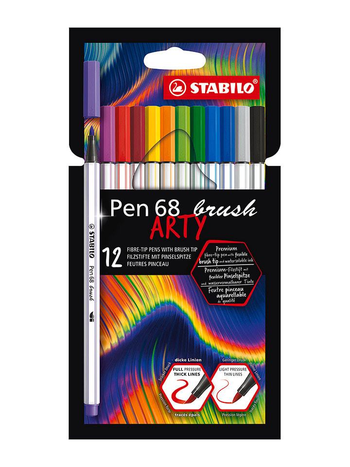 STABILO Mazaki (12 szt.) "Pen 68 brush - ARTY" rozmiar: onesize