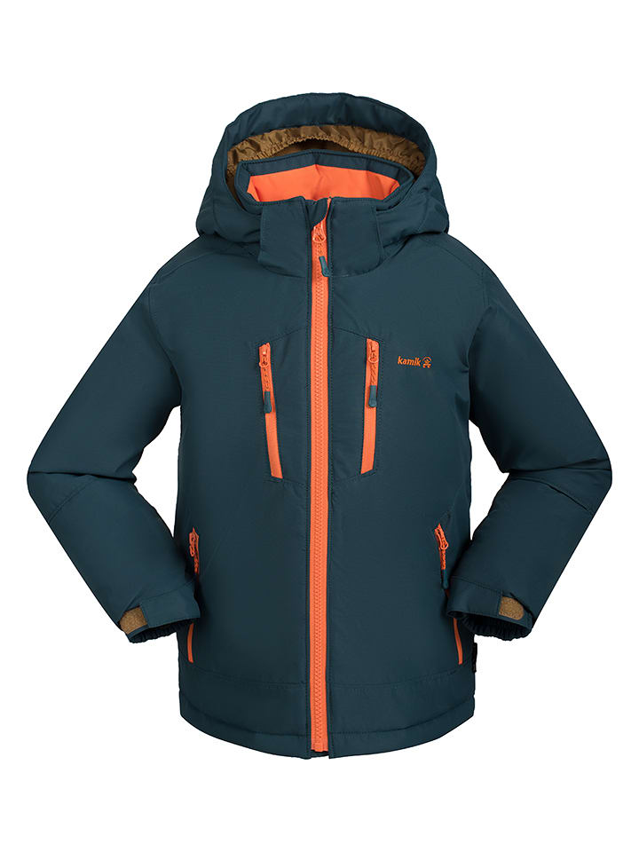 Kamik Kurtka zimowa "Hux" w kolorze morsko-pomarańczowym rozmiar: 110