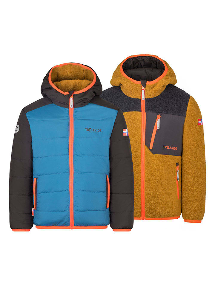Trollkids Dwustronna kurtka zimowa "Sandvika" w kolorze niebiesko-jasnobrązowym rozmiar: 98