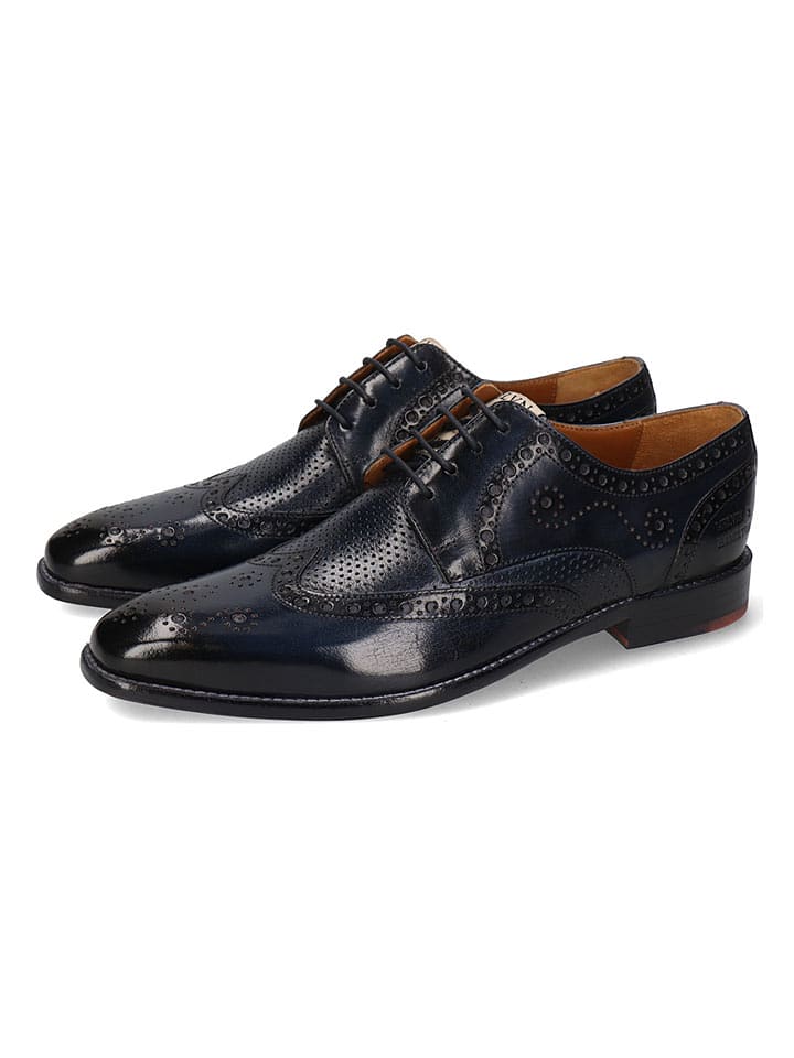 MELVIN & HAMILTON Skórzane trzewiki "Dylan 2" w kolorze granatowym rozmiar: 41