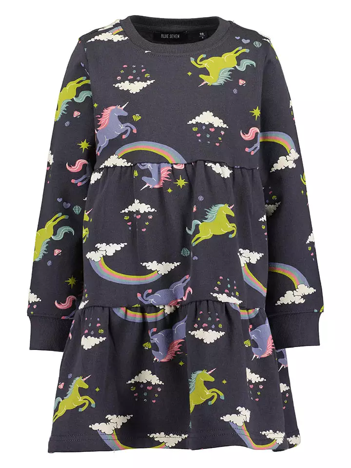 Blue Seven Sukienka dresowa w kolorze antracytowym rozmiar: 92