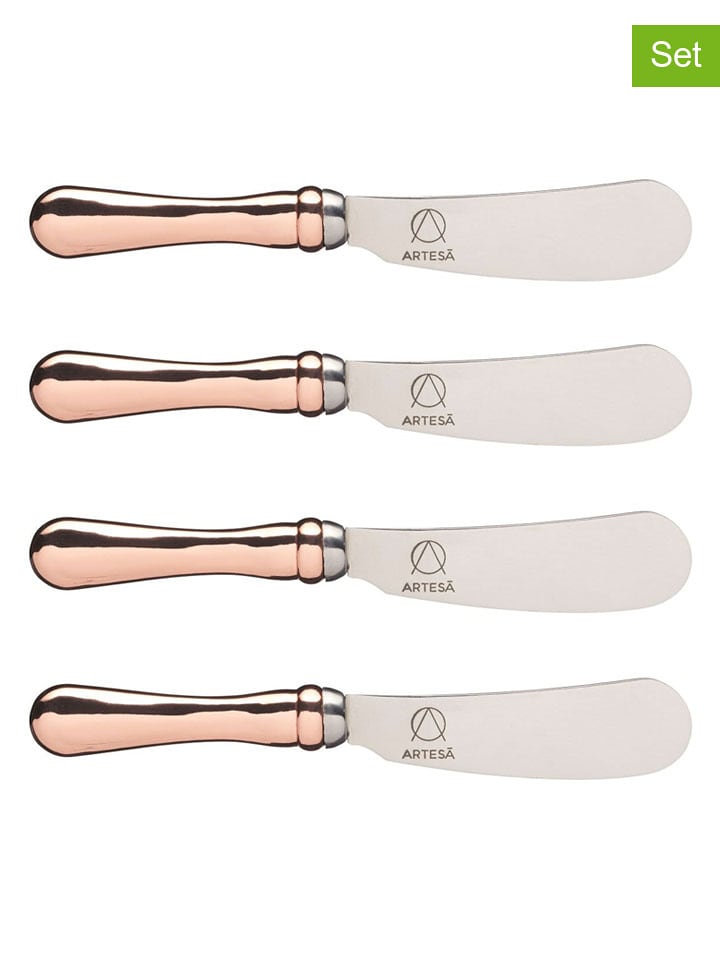 Artesa Noże (4 szt.) w kolorze złoto-srebrnym do masła rozmiar: onesize