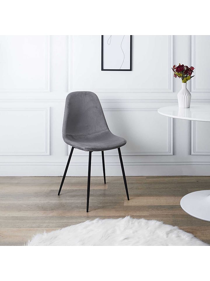 HYGGE Krzesło "Giulia" w kolorze szarym - 42,5 x 87 x 44 cm rozmiar: onesize