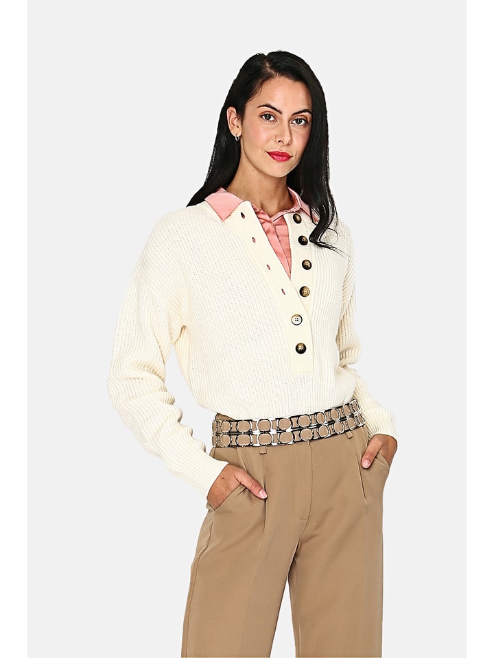 ASSUILI Sweter w kolorze kremowym rozmiar: 38