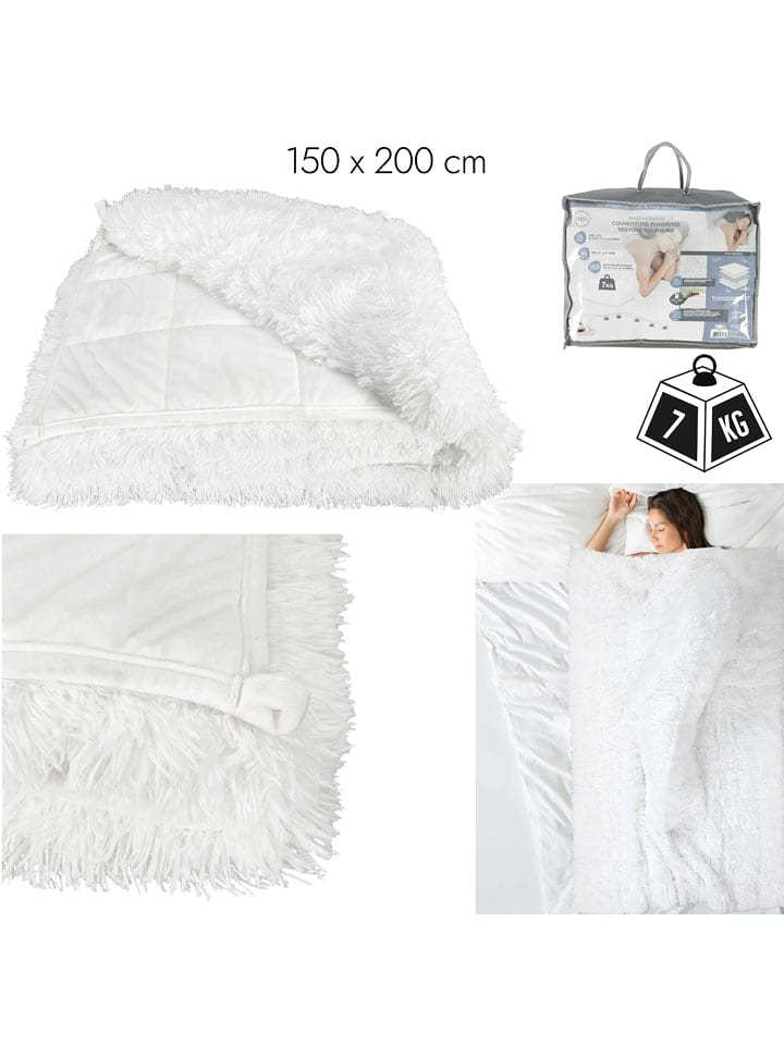 THE HOME DECO FACTORY Kołdra obciążeniowa w kolorze białym - 200 x 150 cm rozmiar: onesize