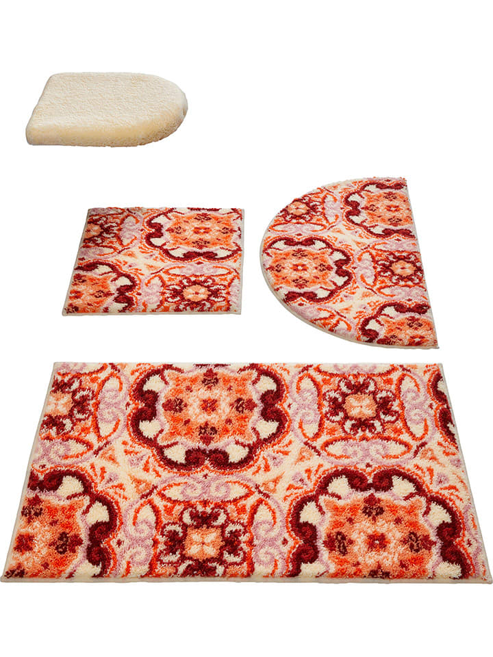 heine home Dywanik łazienkowy w kolorze beżowo-czerwonym rozmiar: 50x80 cm