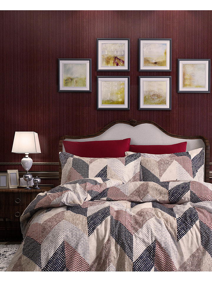 Colourful Cotton Komplet pościeli renforcé "Anatoli" w kolorze beżowo-brązowym rozmiar: 135x200 cm