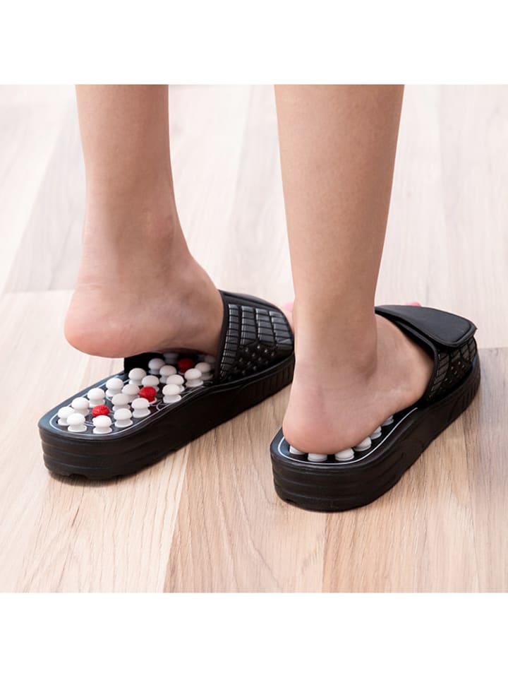 InnovaGoods Klapki w kolorze czarnym do akupresury rozmiar: L