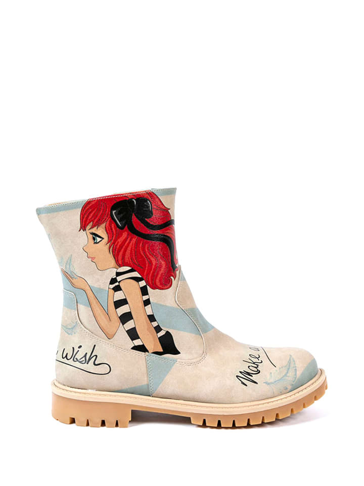 Streetfly Botki w kolorze beżowym ze wzorem rozmiar: 37