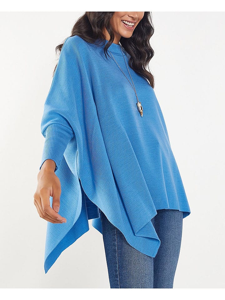 Milan Kiss Ponczo w kolorze błękitnym rozmiar: L