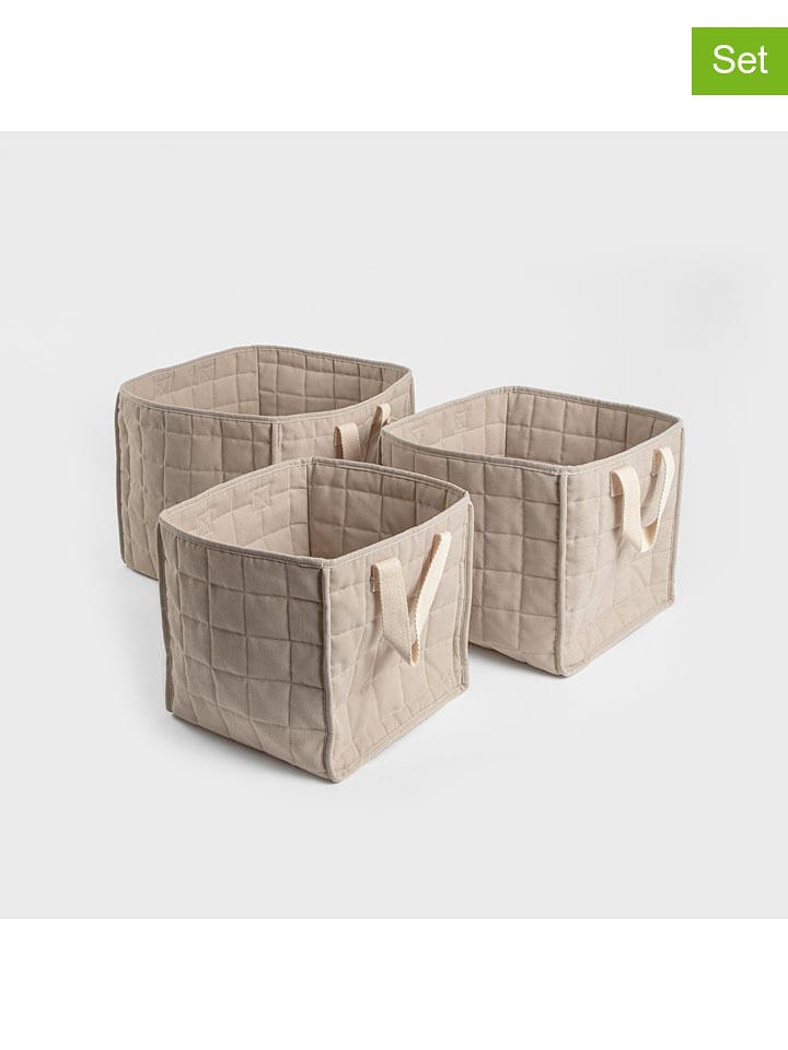 Homla Kosze (3 szt.) "Ersen" w kolorze beżowym - 33 x 30 x 33 cm rozmiar: onesize