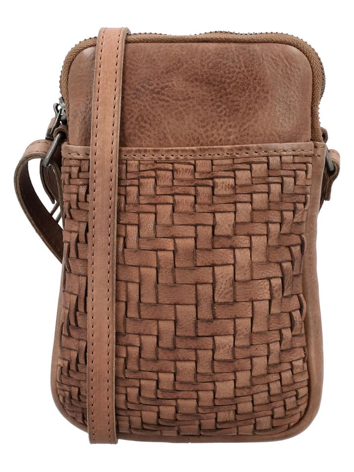 HIDE & STITCHES Skórzana torebka w kolorze brązowym na telefon - 12 x 20 x 4 cm rozmiar: onesize