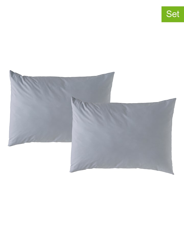 ethere Perkalowe poszewki (2 szt.) w kolorze jasnoszarym na poduszkę rozmiar: 50x75 cm