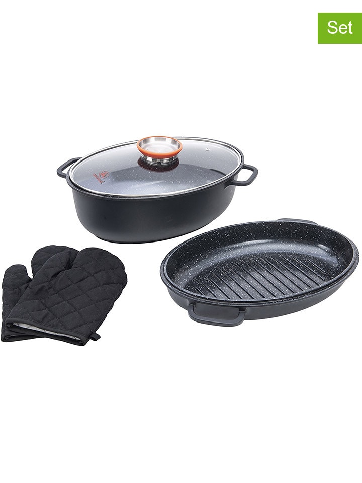 Laguiole 3-częściowy zestaw "Alizée" w kolorze czarno-pomarańczowym rozmiar: onesize