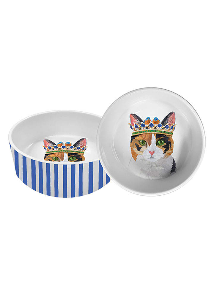 ppd Miska w kolorze biało-niebieskim ze wzorem dla zwierząt - wys. 5,5 x Ø 14 cm rozmiar: onesize