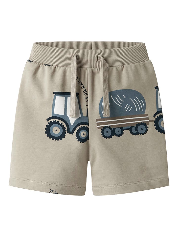 name it Szorty dresowe "Jame" w kolorze beżowym rozmiar: 104