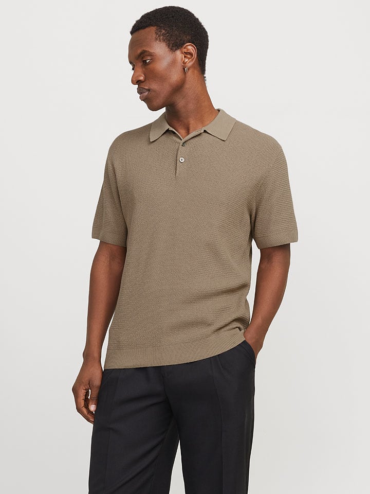 Jack & Jones Koszulka polo "Cooper" w kolorze jasnobrązowym rozmiar: L