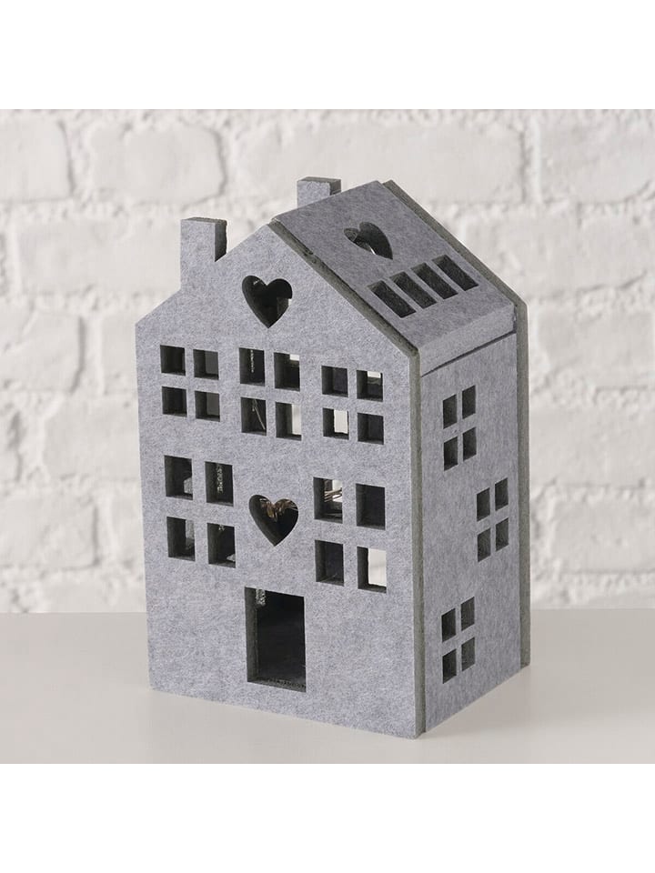 Boltze Dekoracja LED "Stuga" w kolorze jasnoszarym - 12,7 x 20,5 x 10 cm rozmiar: onesize