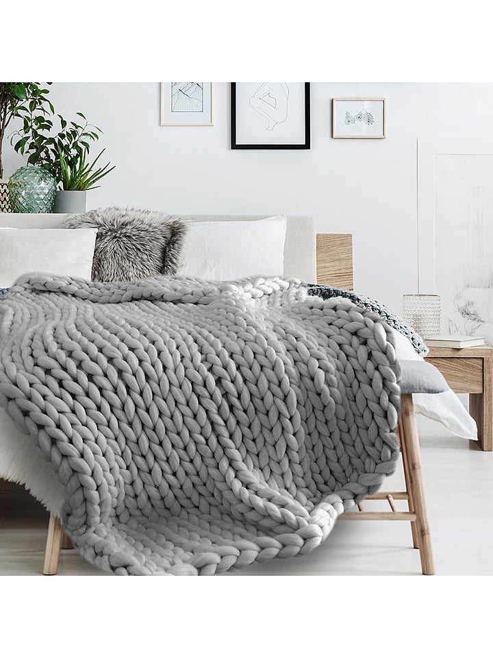 THE HOME DECO FACTORY Pled w kolorze szarym - 150 x 120 cm rozmiar: onesize