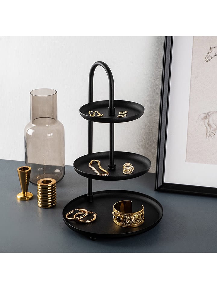 Evila Etażerka "Kalki" w kolorze czarnym - wys. 32 cm rozmiar: onesize