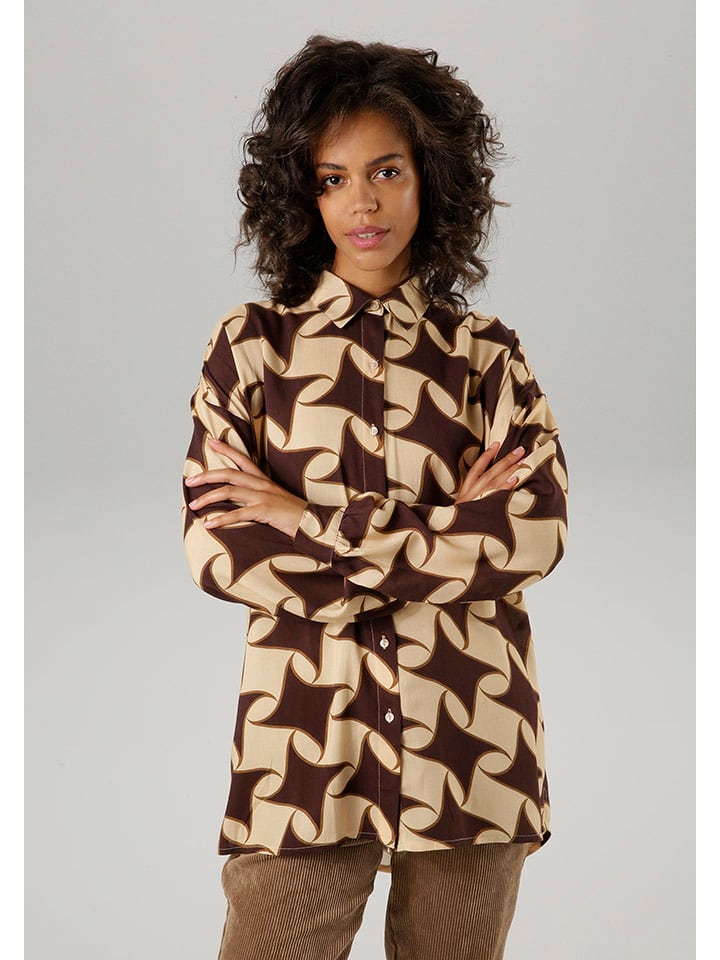 Aniston Bluzka w kolorze beżowo-brązowym rozmiar: 44