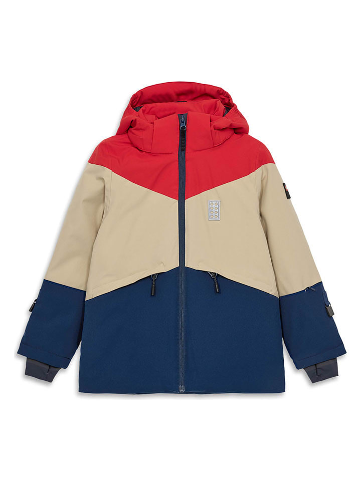 LEGO Kurtka zimowa "Jested 708" w kolorze granatowo-czerwonym rozmiar: 122