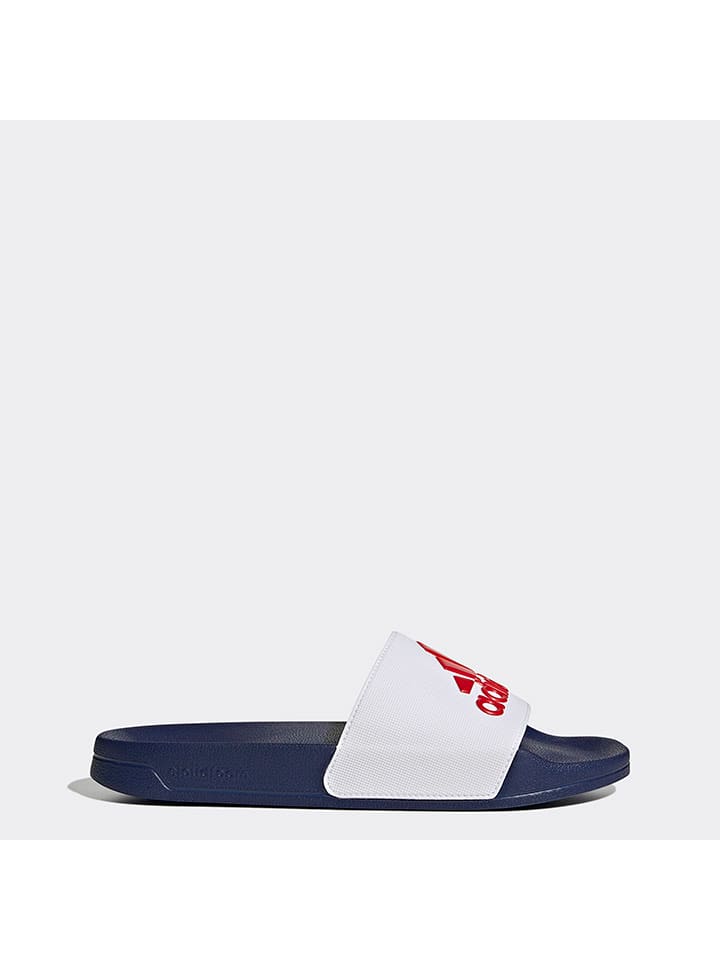 adidas Klapki "Adilette" w kolorze biało-czerwono-granatowym rozmiar: 40,5