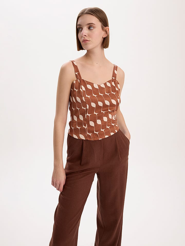 BGN Top w kolorze jasnobrązowym rozmiar: 34