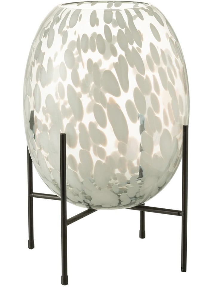 J Line Wazon w kolorze białym z podstawką - wys. 37 x Ø 23 cm rozmiar: onesize