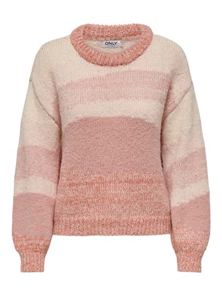 ONLY Sweter w kolorze szaroróżowym rozmiar: XL