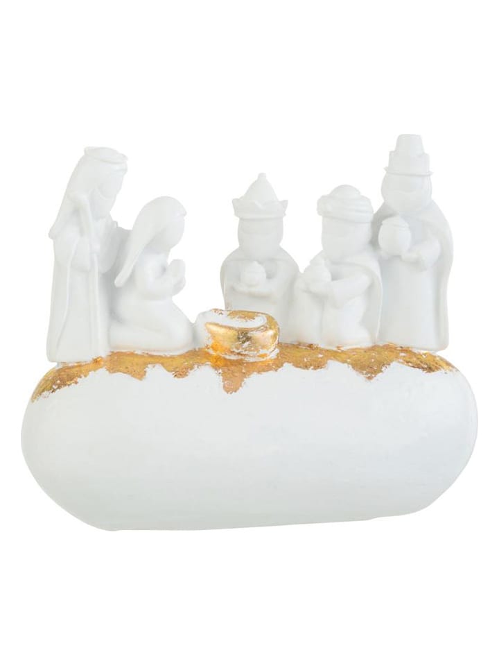 J Line Dekoracja w kolorze złoto-białym - 19 x 15,5 x 8,5 cm rozmiar: onesize