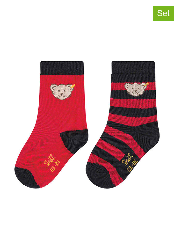 Steiff Skarpety (2 pary) w kolorze czerwonym rozmiar: 22
