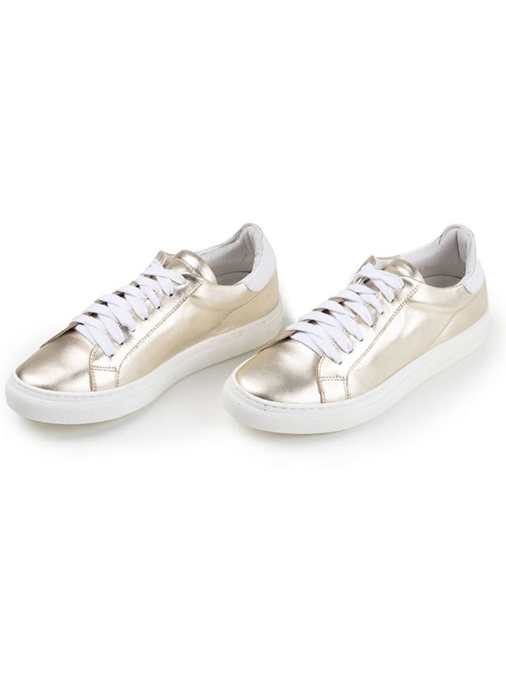 Anna Morellini Skórzane sneakersy "Milella" w kolorze złotym rozmiar: 40