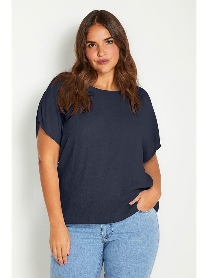 KAFFE curve Koszulka "Ami" w kolorze granatowym rozmiar: 50