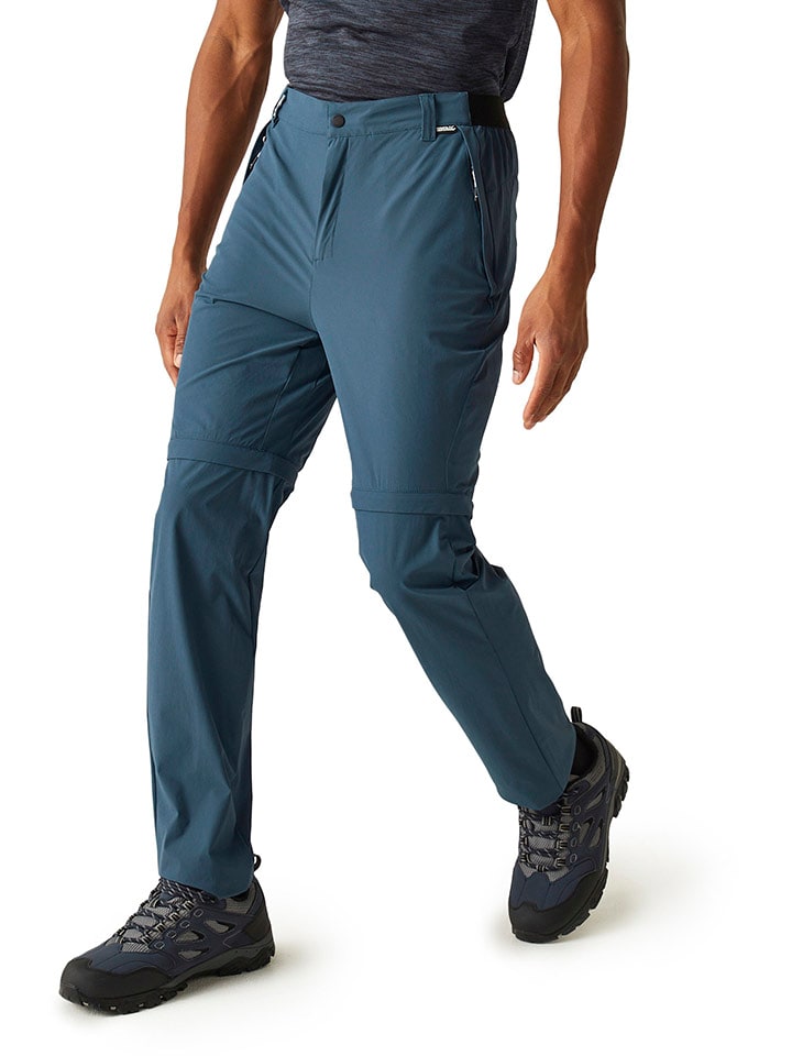 Regatta Spodnie funkcyjne Zipp-Off "Travel Light" w kolorze niebieskim rozmiar: 44