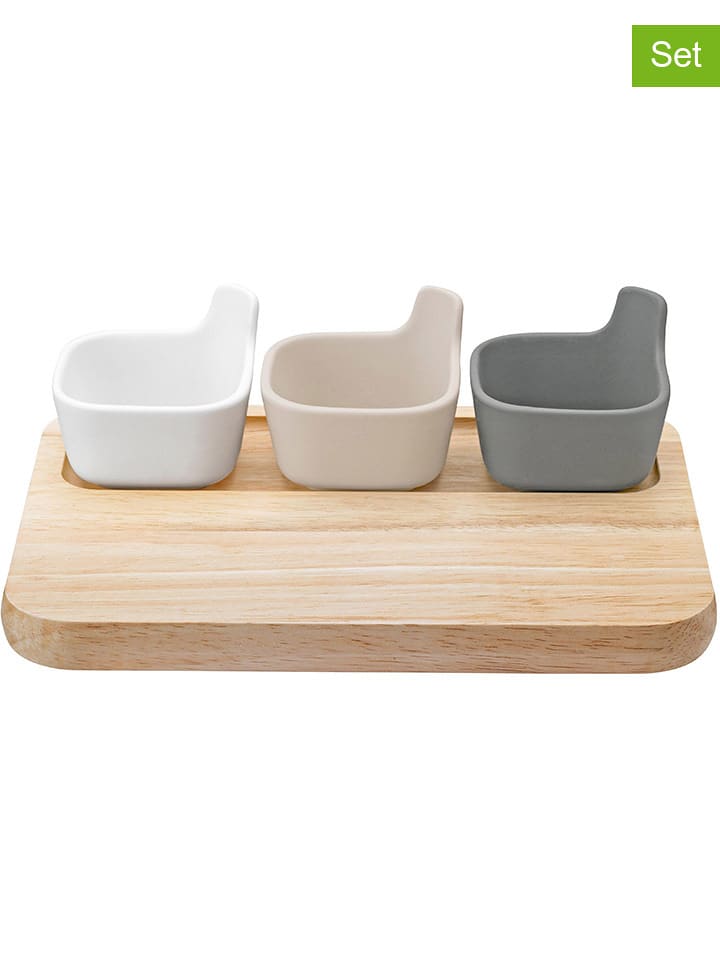 RIG-TIG 4-częściowy zestaw w kolorze beżowo-szaro-białym - 26 x 8 x 19 cm rozmiar: onesize