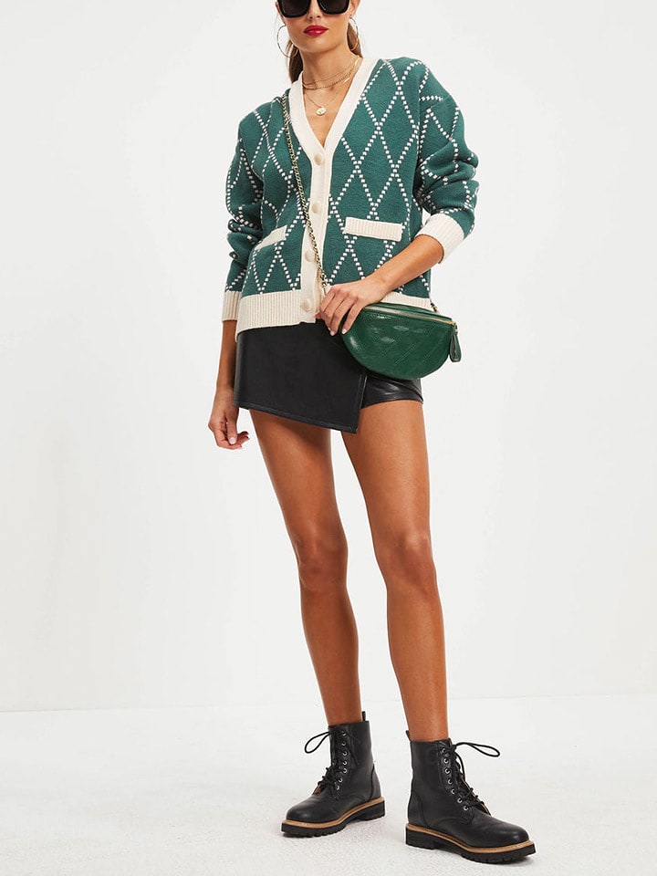 Milan Kiss Kardigan w kolorze zielonym rozmiar: L