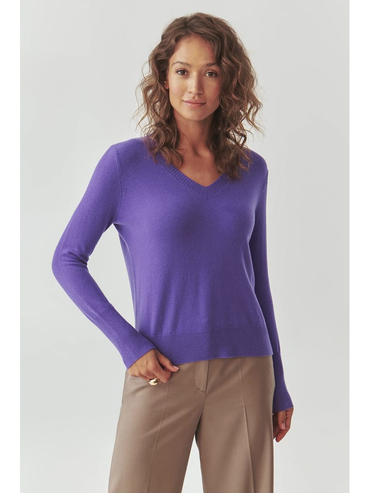 TATUUM Wełniany sweter "Roni" w kolorze fioletowym rozmiar: XL