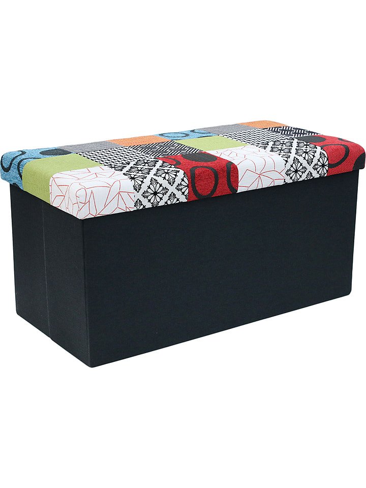 THE HOME DECO FACTORY Skrzynia-siedzisko ze wzorem - 76 x 38 x 38 cm rozmiar: onesize