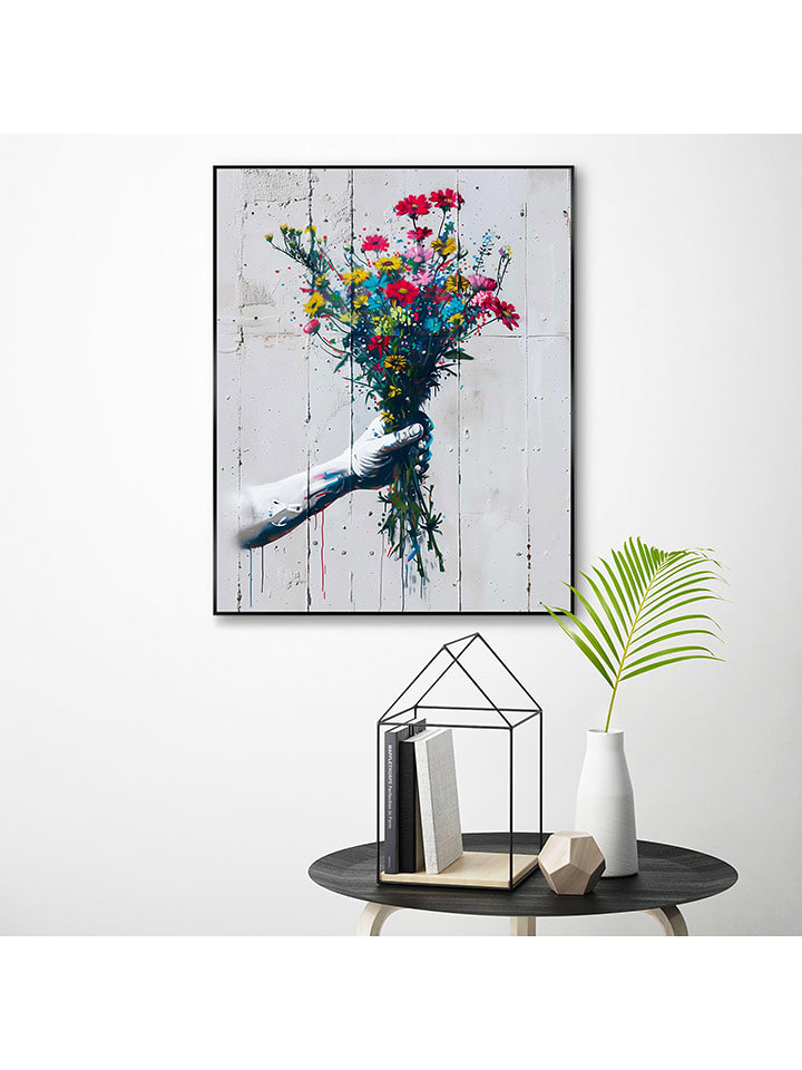 Orangewallz Druk artystyczny "Bunch of Flowers" w ramce rozmiar: 40x50 cm