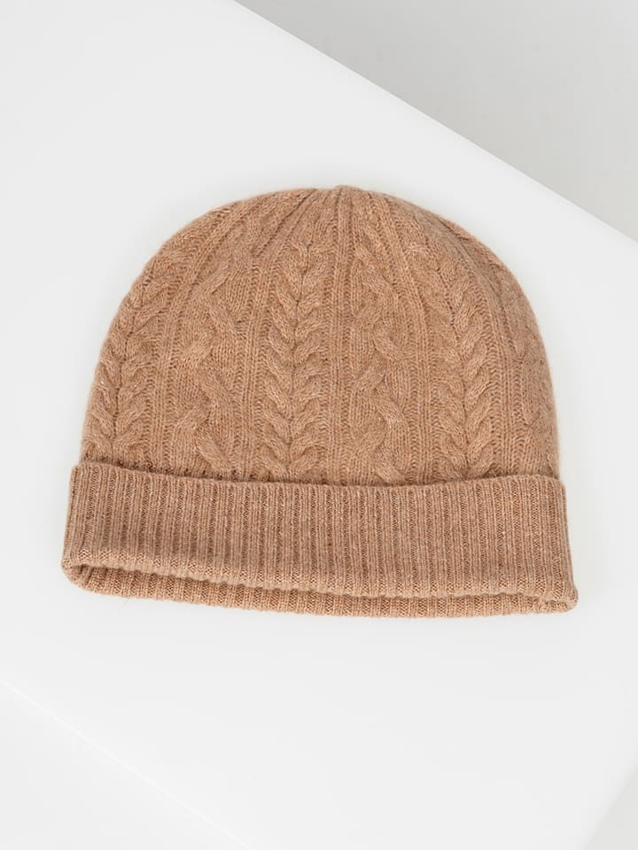 Just Cashmere Kaszmirowa czapka "Cleo" w kolorze karmelowym rozmiar: onesize