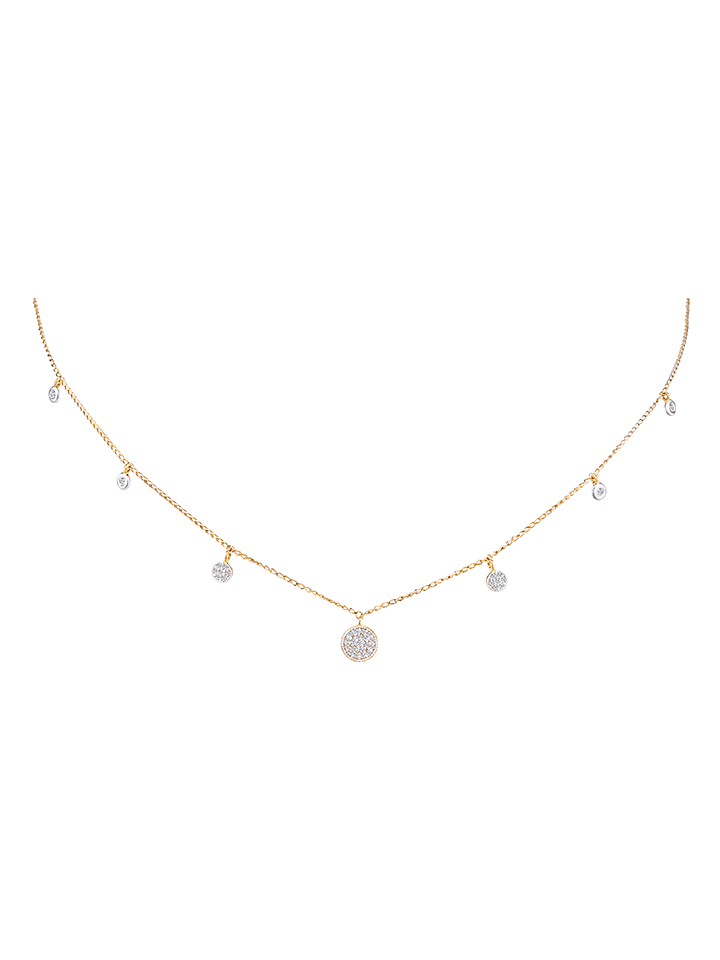 Revoni Złoty naszyjnik z diamentami - dł. 42 cm rozmiar: onesize