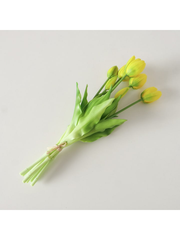 Boltze Bukiet dekoracyjny "Falona" w kolorze złoto-zielonym - wys. 13 cm rozmiar: onesize